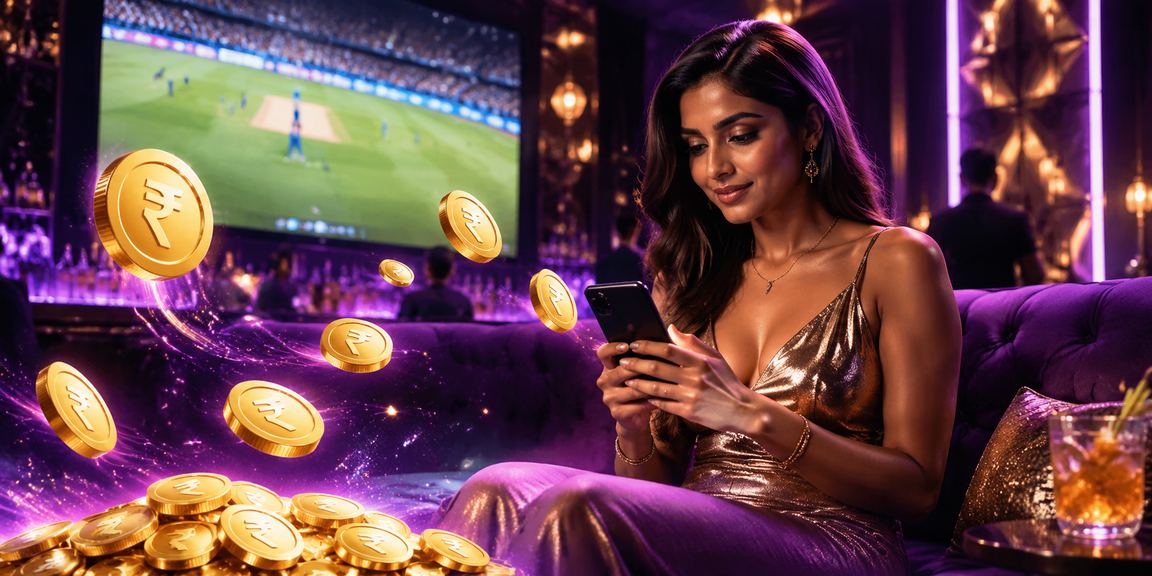 Player enjoying Teen Patti while watching cricket with rupee notes visible